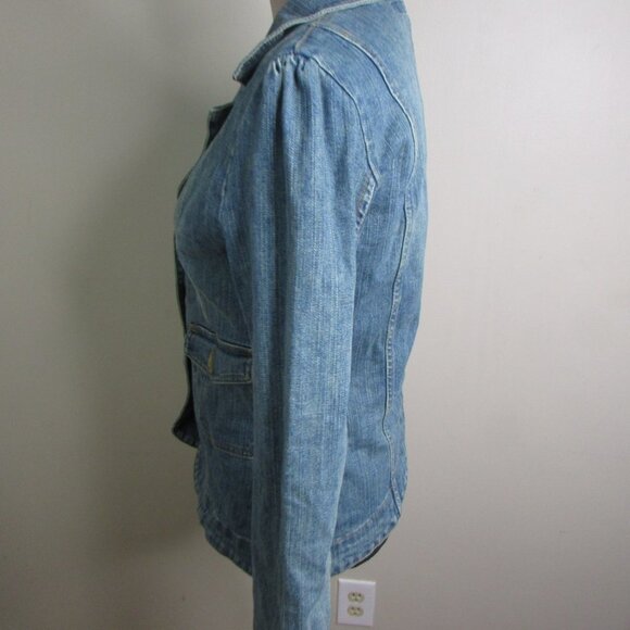 Moe Denim Jacket L Blue Light Wash Pockets - Picture 9 of 10